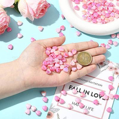 200 шт. 2-х цветные бусины из АБС-пластика KY-FS0001-42D-1