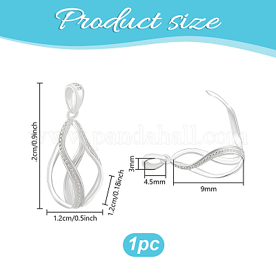 1 шт. 925 подвески из стерлингового серебра с бусинами STER-PH0004-18-1