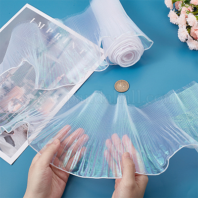 Градиент 5 ярд цветная органза плиссированная лента OCOR-GF0002-19-1