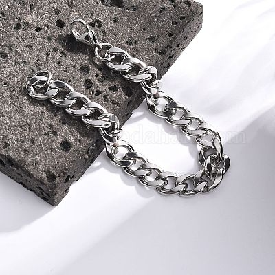 Не тускнеющий браслет из нержавеющей стали 304 для мужчин и женщин BJEW-G669-23P-1