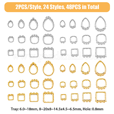 48 шт. 24-х стилевые латунные пришивные штыревые закрепки KK-FH0006-93-1