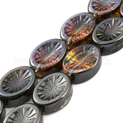 Стеклянные бусины с гальваническим покрытием  EGLA-G037-13A-HP01-1