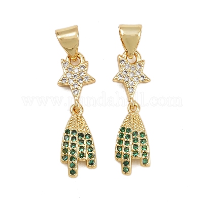 Латунные микро проложить кубического циркония подвески KK-C132-19G-1