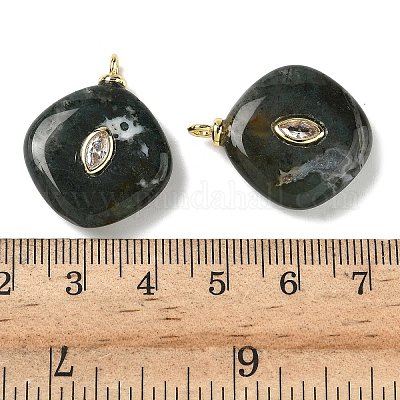 Природные моховой агат подвески G-H328-06G-B13-1