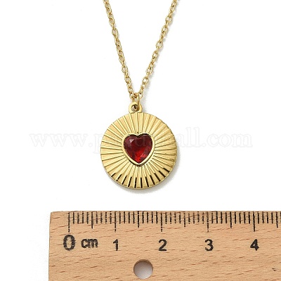 304 нержавеющая сталь сиамские стразы кулон в форме сердца вишневая цепочка двухслойные ожерелья для женщин NJEW-B132-01G-1