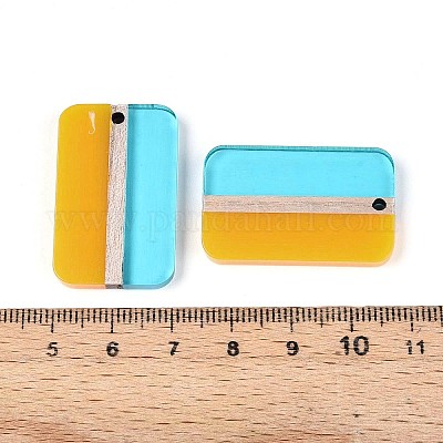 Прозрачные подвески из смолы и дерева RESI-T057-75-1