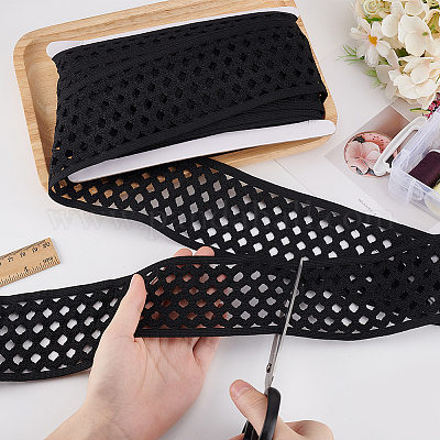 10 ярд полиэстеровой эластичной широкой тесьмы DIY-FG0006-44B-1