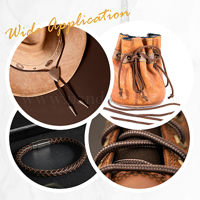 Круглый плетеный шнур из искусственной кожи LC-WH0012-03B-02-1