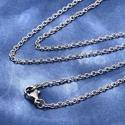 Устойчивое к потускнению классическое простое ожерелье из нержавеющей стали 304 для мужчин и женщин с цепочкой STAS-P045-01P-1