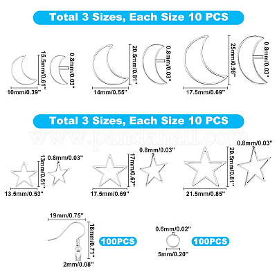 Наборы для самостоятельного изготовления сережек из нержавеющей стали 304 DIY-UN0002-33P-1