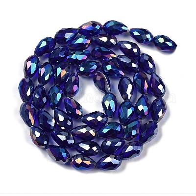 Прозрачные стеклянные бусины гальваническим пряди EGLA-N013-T10mm-B07-1