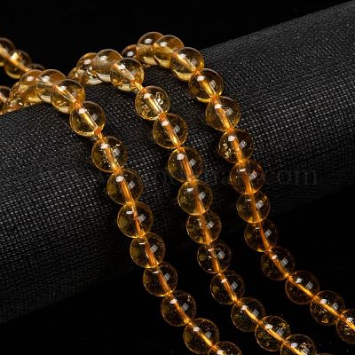 Природный цитрин бисер нитей G-E326-8mm-01-1