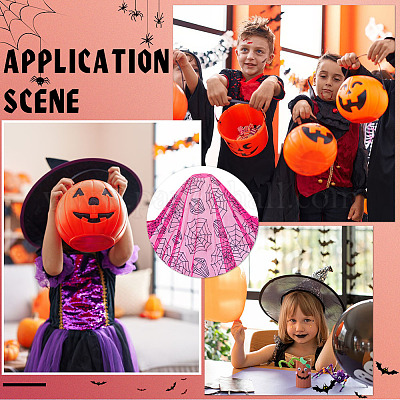 Полиэстеровая сетчатая ткань на тему Хэллоуина DIY-WH0589-86B-1