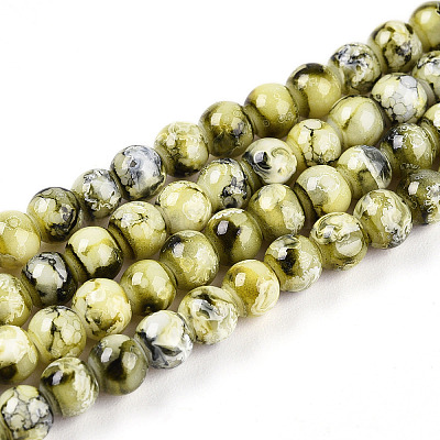 Выпечка окрашенные стеклянные бусины пряди DGLA-N003-4mm-A04-1