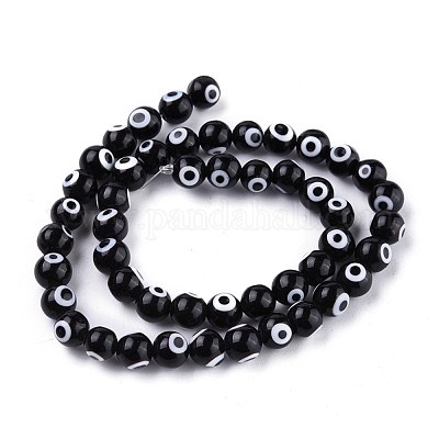 Ручной сглаз бусины круглые пряди из бисера X-LAMP-L055-8mm-08-1