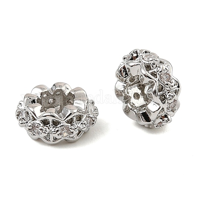 Латунные микро проложить кубического циркония бусы KK-C155-14P-1