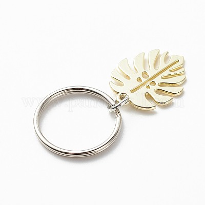 Брелок с подвеской из сплава листьев монстеры KEYC-JKC00413-1