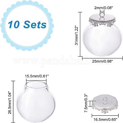 Стеклянные пустые подвески для бутылок желаний GGLA-CA0001-02-1