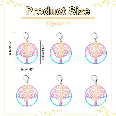 Ионное покрытие (ip) 201 нержавеющая сталь филигранные подвески запирающиеся маркеры стежков HJEW-PH01562-1