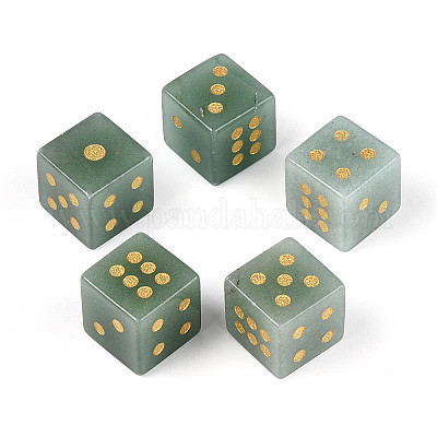 Резные кубики из натурального зеленого авантюрина T144-07C-1
