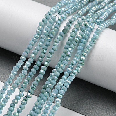 Непрозрачная выпечка окрашенные стеклянные бусы пряди DGLA-F002-03A-1