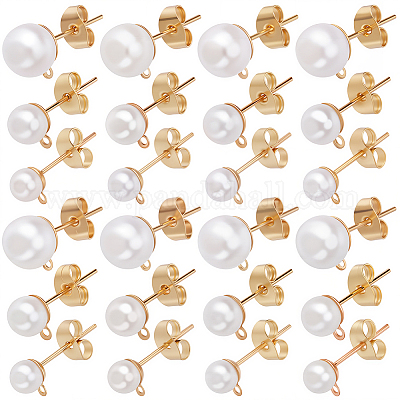 120 шт. 3 размера железных сережек-гвоздиков STAS-SP0001-51G-1