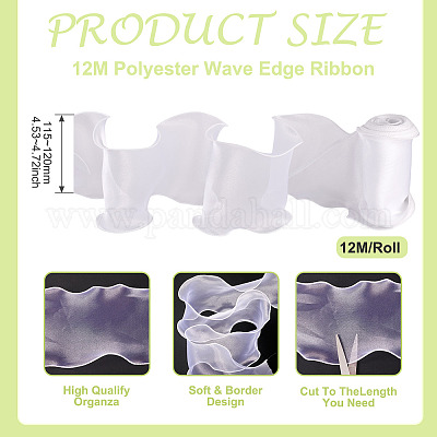 12 м полиэстеровая лента с волнистым краем DIY-TA0012-80-1