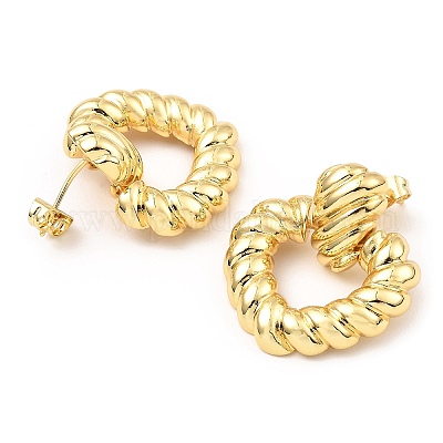 Серьги-гвоздики с подвеской из латуни EJEW-M223-14G-1