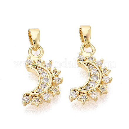 Латунные микропаве прозрачные подвески с фианитом KK-N259-12G-1