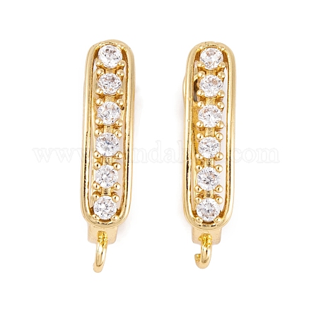 Фурнитура для сережек-обручов из латуни с фианитом KK-S374-04G-04-1