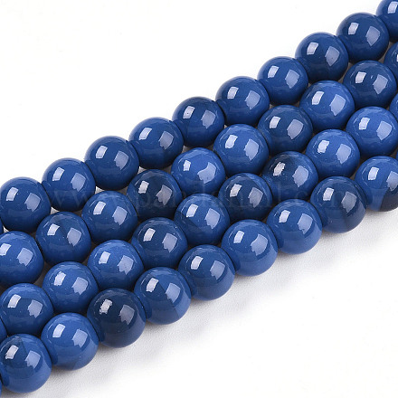 Выпечка окрашенные стеклянные бусины пряди DGLA-N013-8mm-10-1