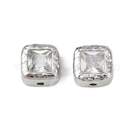 Латунные прозрачные бусины из кубического циркония KK-D375-36P-1