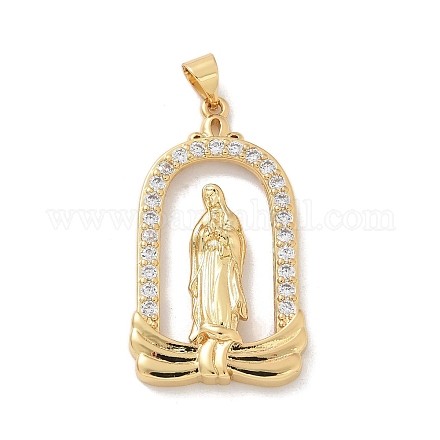 Латунные микропаве прозрачные подвески с фианитом KK-M300-11G-1