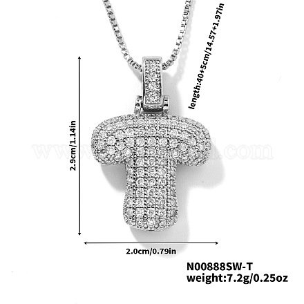 Элегантные латунные микропаве прозрачные кубические цирконии 3d начальные ожерелья DV4415-43-1