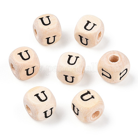 Печатные бусины из натурального дерева шима WOOD-TAC0005-29B-01U-1