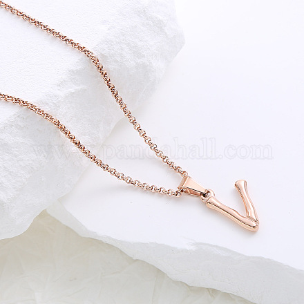 Ожерелья с подвесками из нержавеющей стали с буквами для женщин и мужчин GR8130-22-1