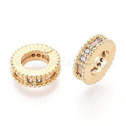 Латунь микропаве прозрачный кубический цирконий европейский бисер KK-N275-09G-1