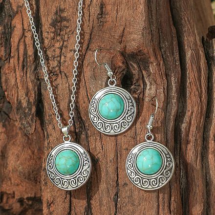 Комплекты из ожерелий и серег-подвесок из сплава Bohemia и акрила WGE09E2-02-1