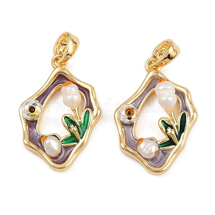 Латунь эмаль подвески KK-H078-04B-G01-1