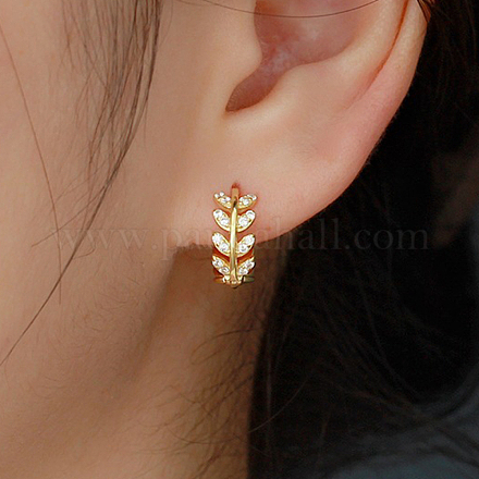 Элегантные серьги-кольца из стерлингового серебра s925 в форме листа SK9972-1-1