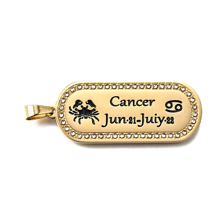 Овал с 12 подвеской из нержавеющей стали 304 созвездия со стразами STAS-M119-08I-G-1