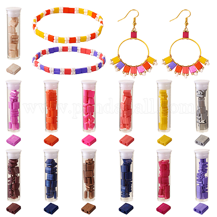 260 шт. 13-х цветные стеклянные бусины с тремя отверстиями SEED-TA0001-09-1