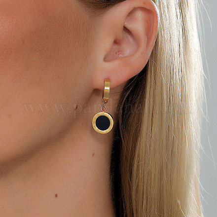 Изысканные серьги-кольца из нержавеющей стали с римской цифрой 201 EK9241-1