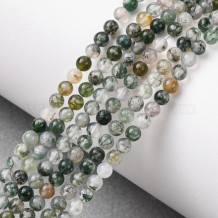Природные моховой агат бисер нитей G-Z116-A05-3mm-1