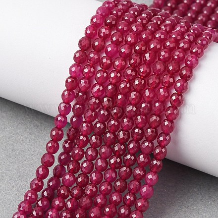 Нити бусин из красного корунда&nbsp;G-Z123-A01-4mm-1
