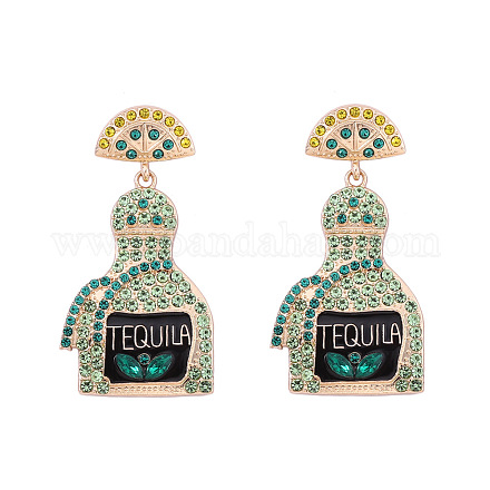 Серьги-гвоздики с подвесками из цинкового сплава со стразами FS-WG8FD93-05-1