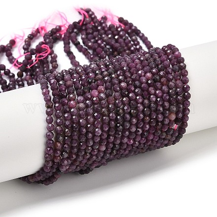 Натуральные рубиновые бисерные пряди X-G-I379-A01-01-1