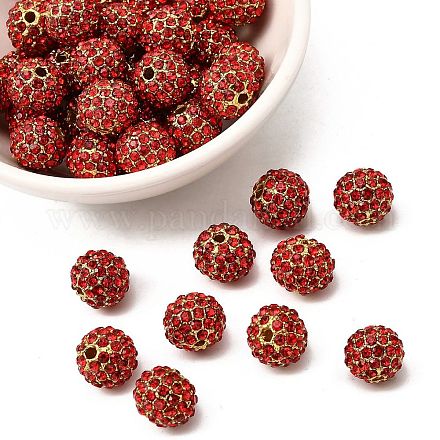 Бусины из сплава и страза RB-A034-10mm-A21G-1