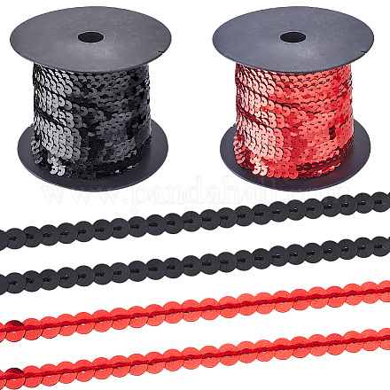 2 рулон 2-х цветных пластиковых бусин с пайетками FIND-CY0001-12B-1