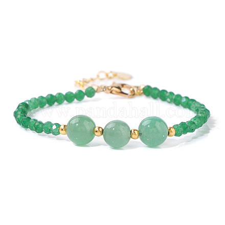 Круглые браслеты из натурального зеленого авантюрина с бисером ZS3051-10-1